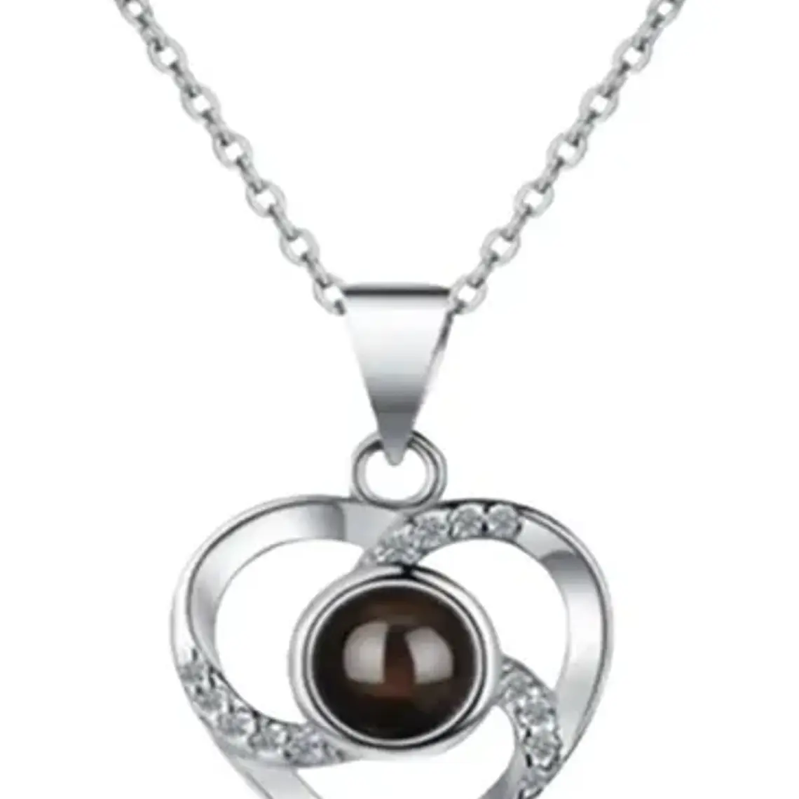 Collar Mamá Corazón Cristal Proyección Te Amo En 100 Idiomas 1
