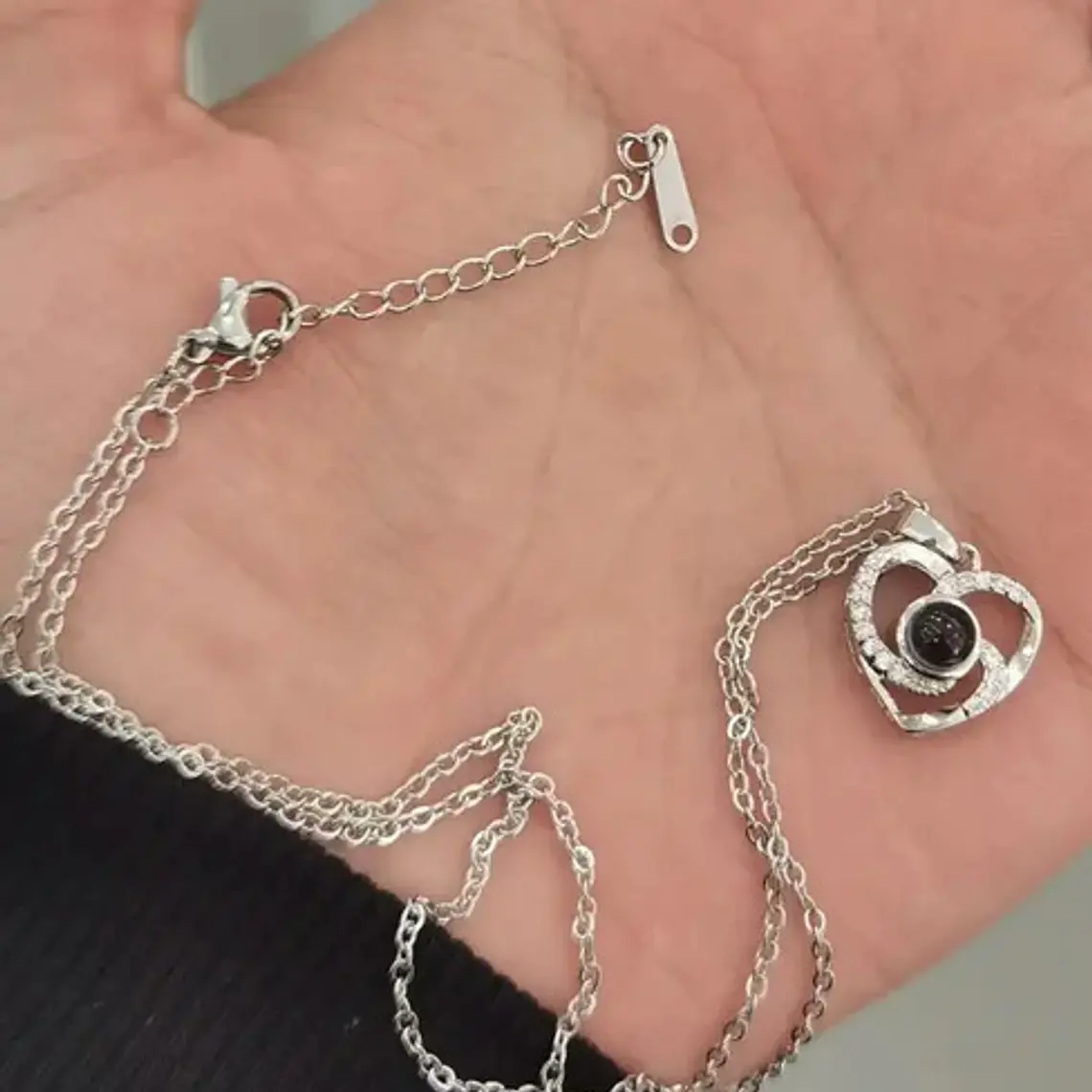 Collar Mamá Corazón Cristal Proyección Te Amo En 100 Idiomas 5