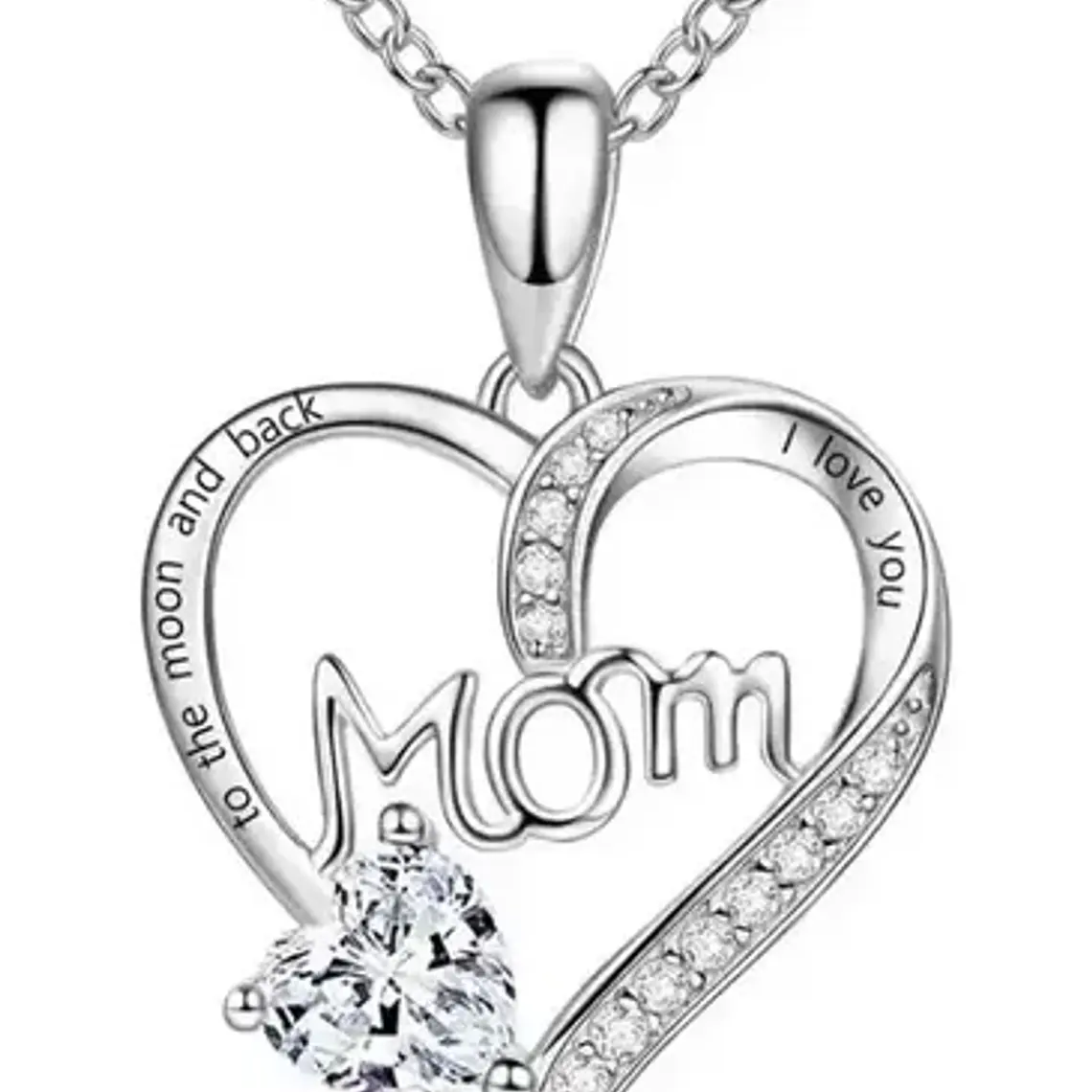 Collar Mamá Corazón Hasta La Luna Cristal Colores Calidad 5