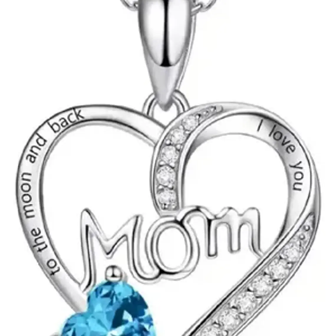 Collar Mamá Corazón Hasta La Luna Cristal Colores Calidad 7