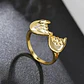 Anillo Dorado Unión Cristal Dedito Madre Hijo Pareja Calidad - Miniatura 2