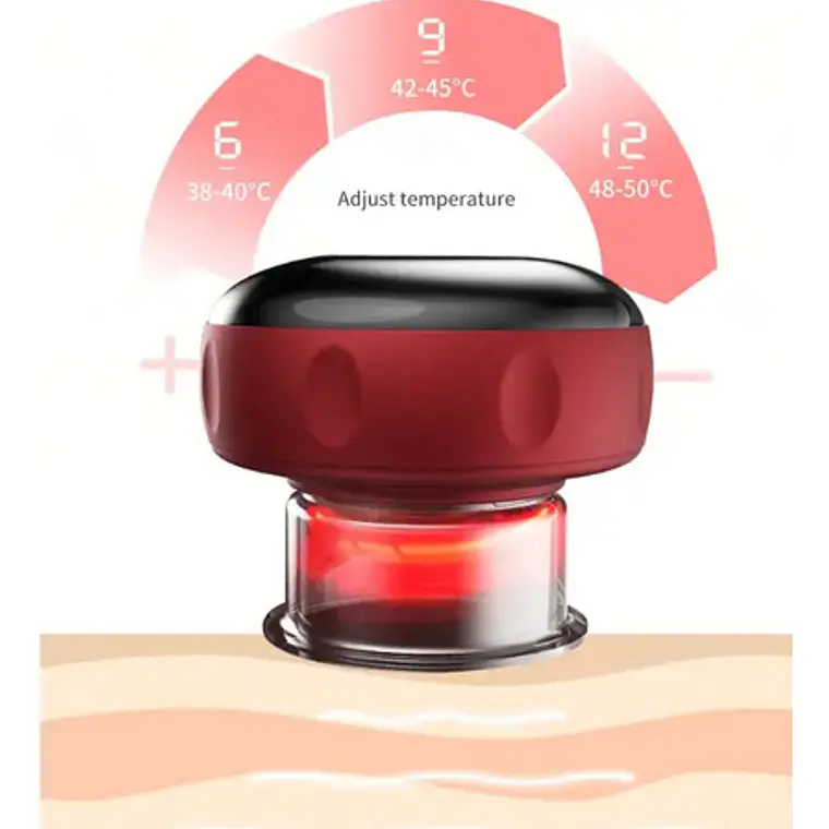 Ventosa Recargable Con Calor Masaje Única 12 Niveles Usb 8