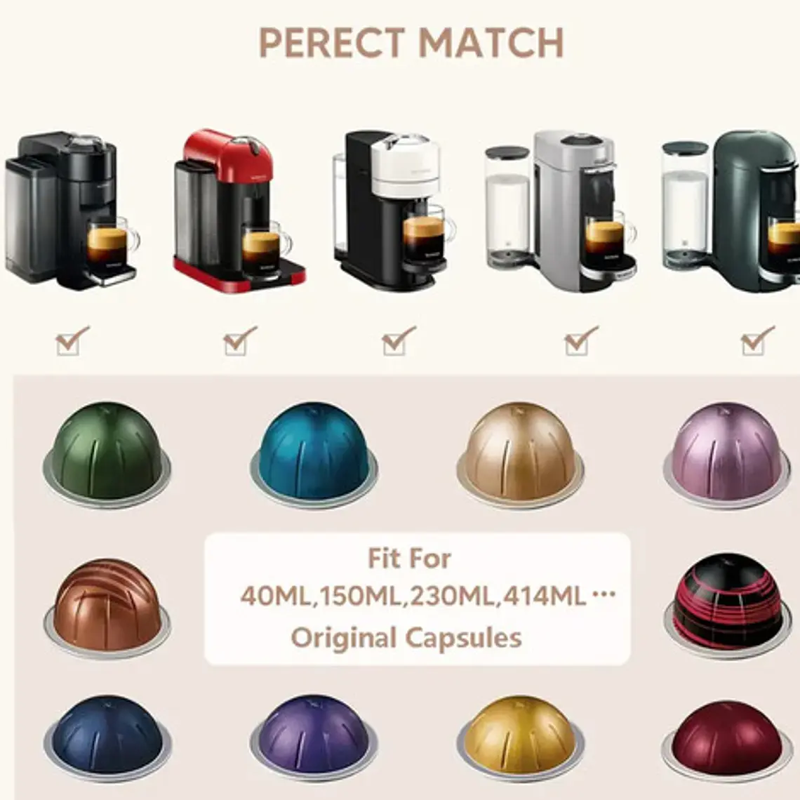 Cápsula Reutilizable Acero Para Nespresso Vertuo Nuevo M 5