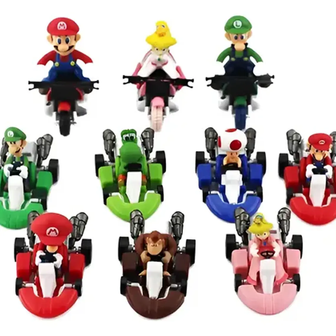  Figuras Super Mario Kart Set 10 Figuras A Fricción Calidad 1