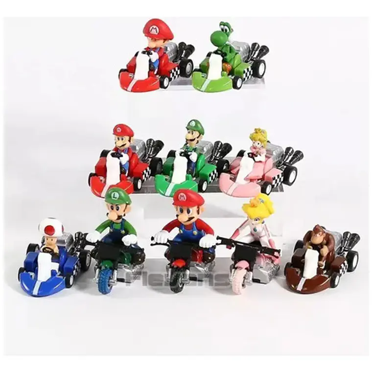 Figuras Super Mario Kart Set 10 Figuras A Fricción Calidad 5