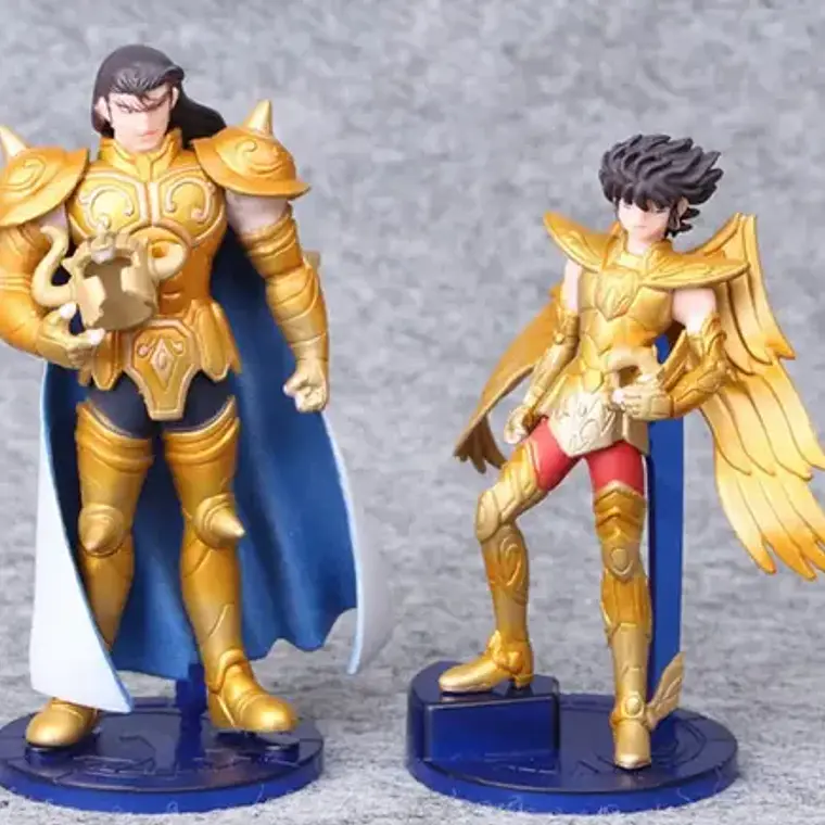 Set De 5 Figuras Caballeros Del Zodiaco Articulados Calidad 3