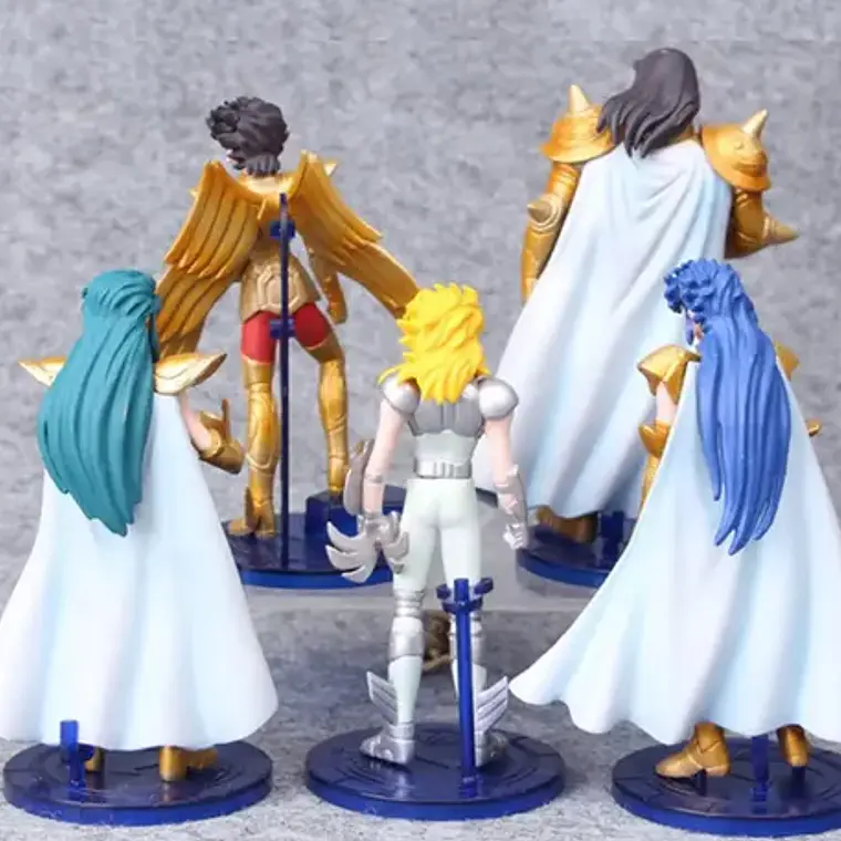 Set De 5 Figuras Caballeros Del Zodiaco Articulados Calidad 4