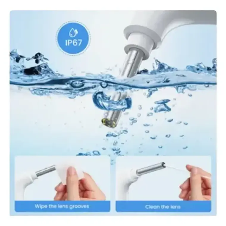 Otoscopio Inalámbrico Wifi Cámara Oído Luz Led Recargable Color Blanco 10