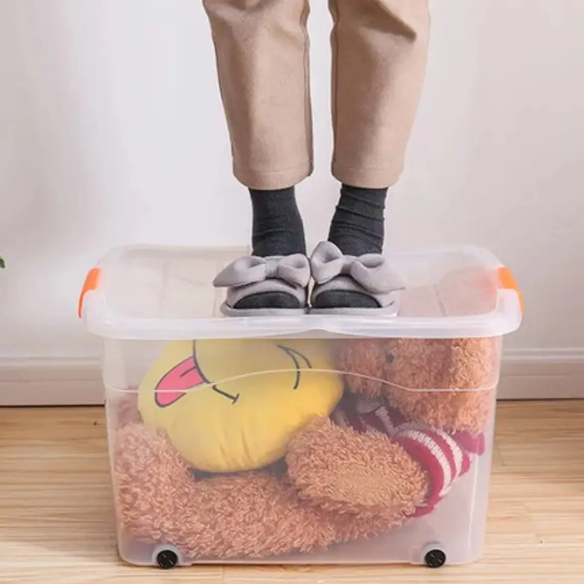 Caja Organizadora Xxxl Con Rueda 170l Resistente Colores  11