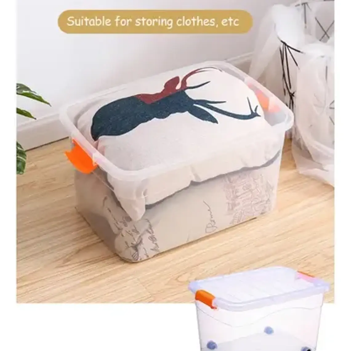 Caja Organizadora Xl Con Ruedas Resistente 120l Colores  26