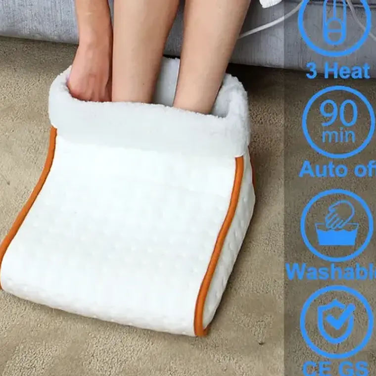 Calienta Pies Suave Sherpa Premium Único Con Mando Y En Caja 5
