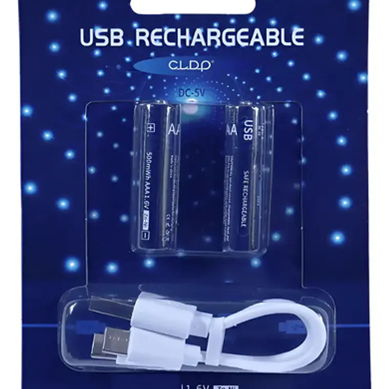 Pack 4 Pilas Únicas N-zinc Recargables Carga Directa +cable  8