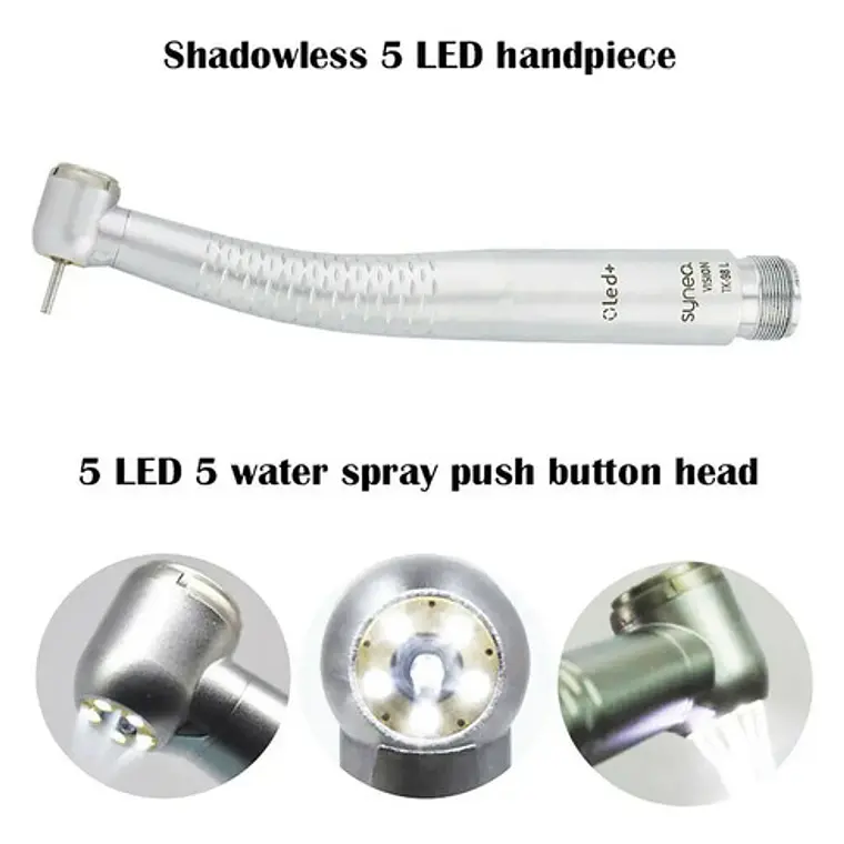 Turbina Dental Push Única 5 Led En Cabezal Premium Pacard 19