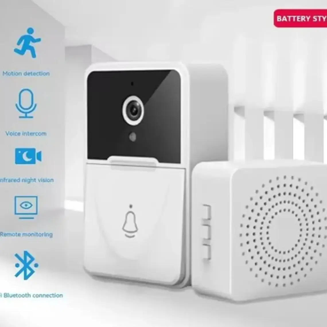 Timbre Cámara Wifi Hd Tuya Seguridad Video Inalámbric 2