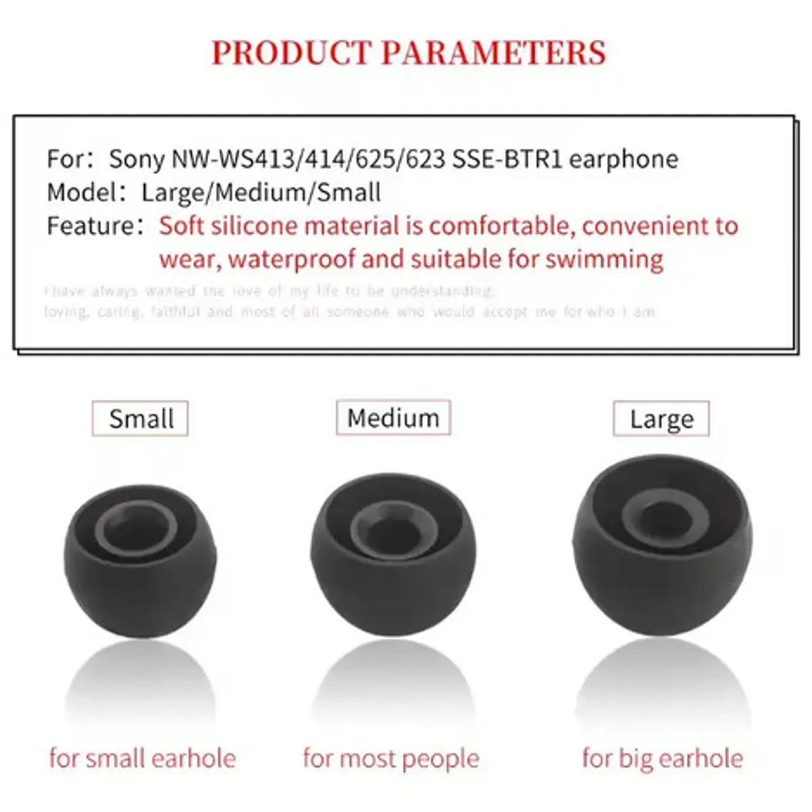 Set De Tapones Para Sony Walkmann Modelos 3 Pares Natación 5