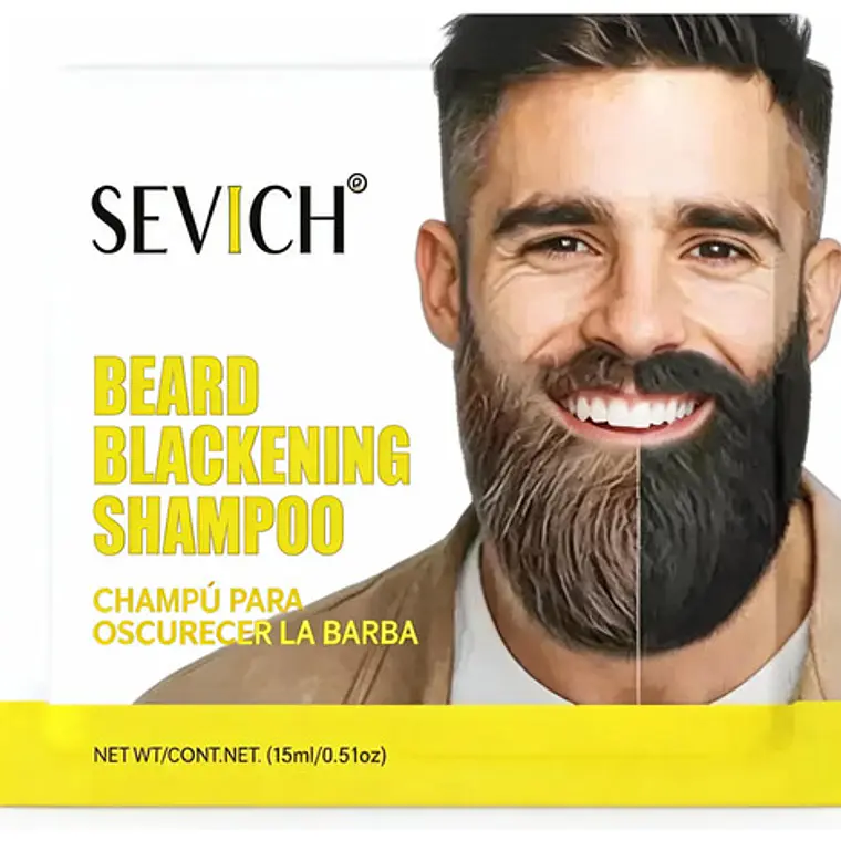 10 Uds Shampoo Sevich Barba Bigote Negro En 5 Minutos 1
