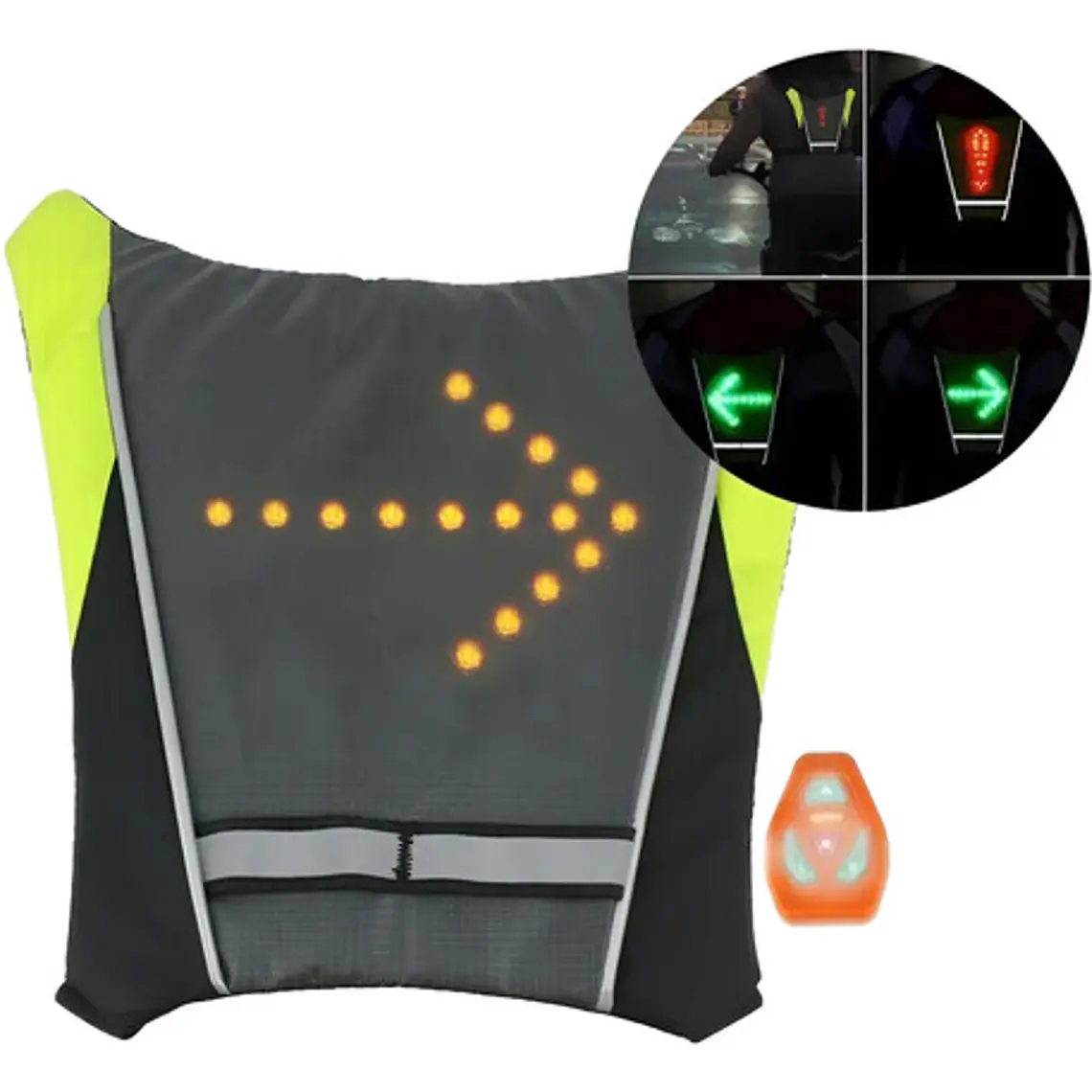 Arnés Led Mochila Chaleco Con Control Bicicleta Santiago 8