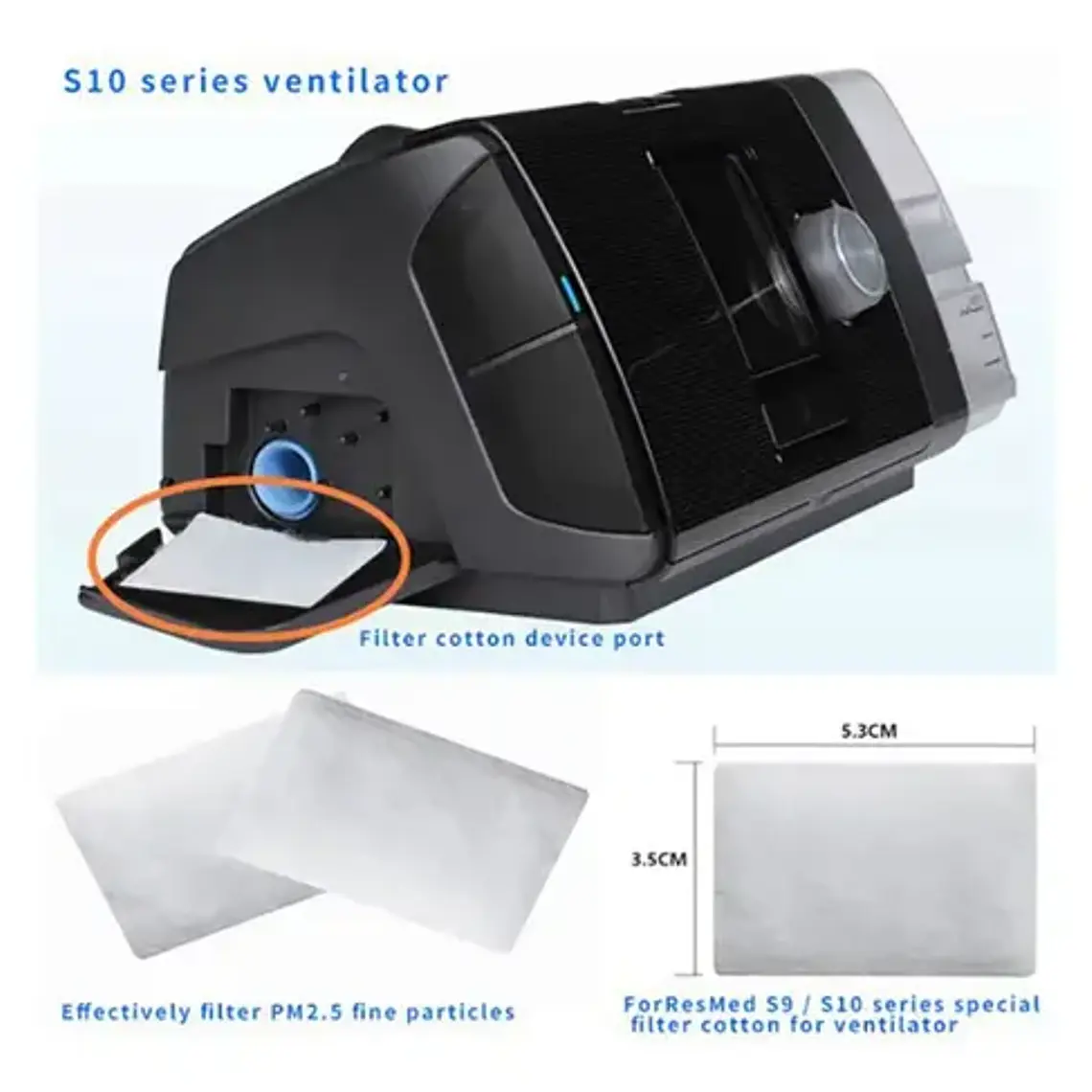 10x Filtros Para Cpap Resmed Airsense 10 Y Aircurve 10 A S9 8
