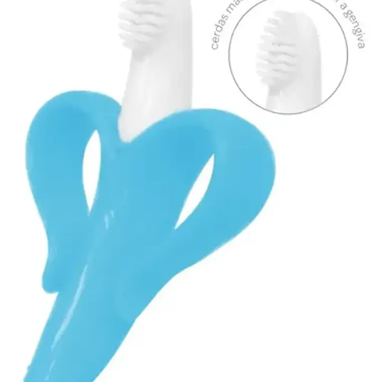 Mordedor Cepillo Infantil Baby Banana Silicona Cerdas Masajeadoras Amarillo 4