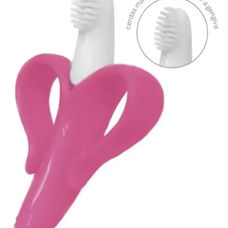 Mordedor Cepillo Infantil Baby Banana Silicona Cerdas Masajeadoras Amarillo 5