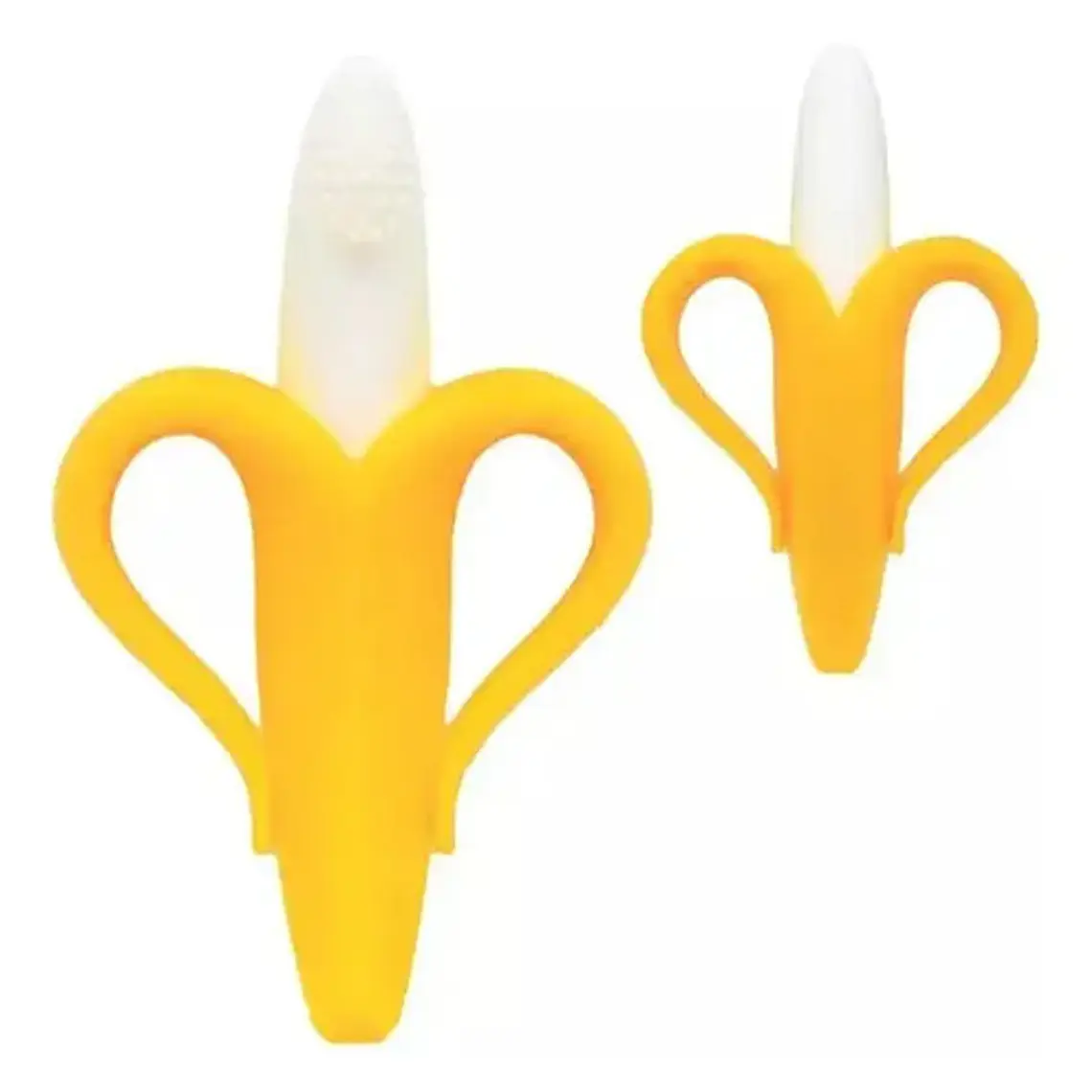 Mordedor Cepillo Infantil Baby Banana Silicona Cerdas Masajeadoras Amarillo 9