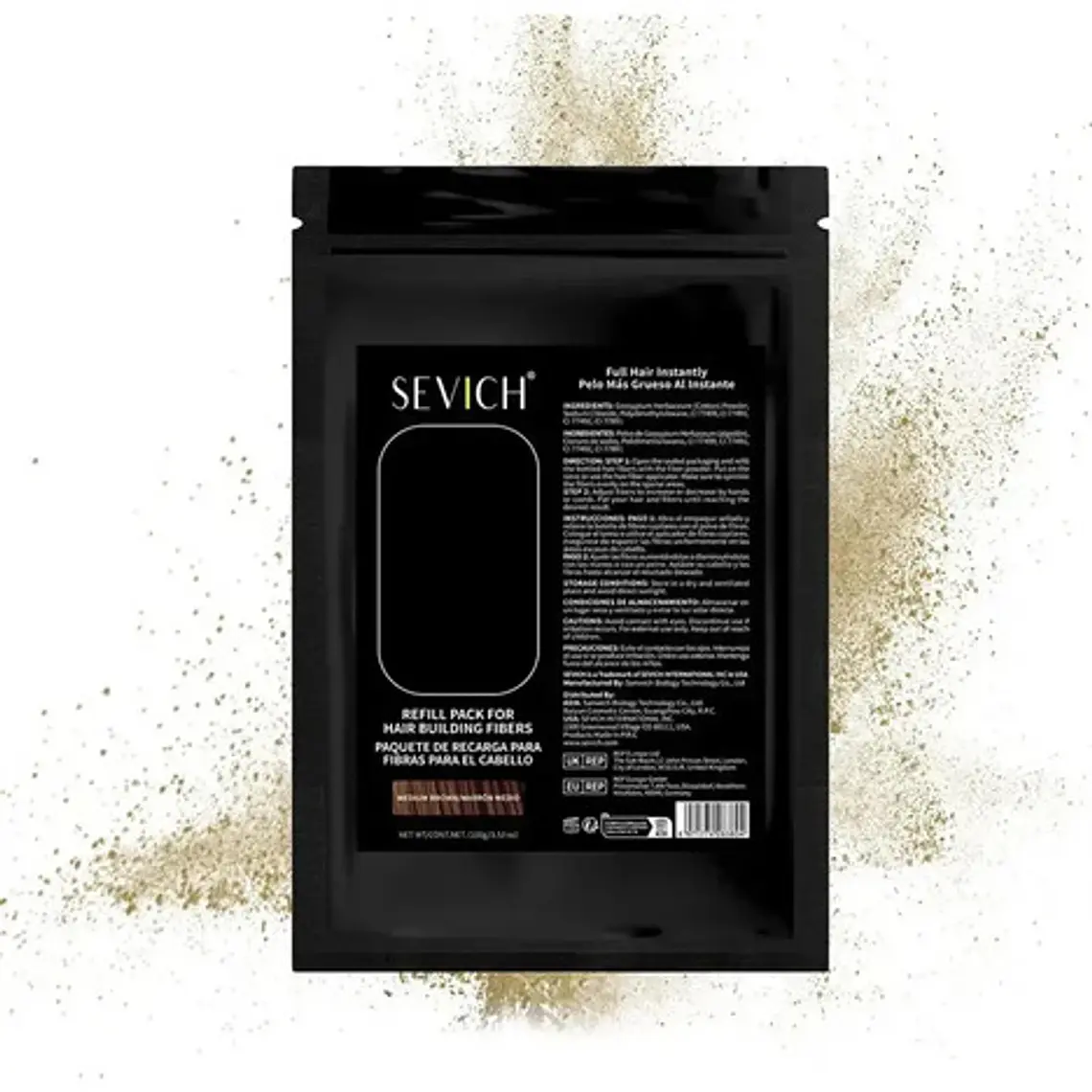 Fibras Capilar Sevich Keratina Recarga 100g Stgo. Tono Castaño Medio 4