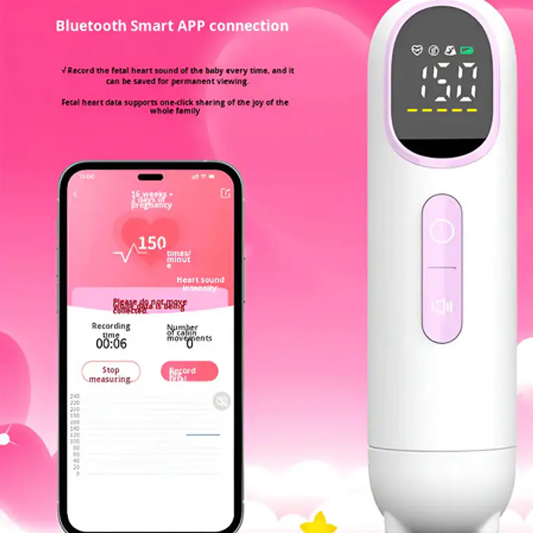 Monitor Fetal Doppler Usb Agudeza Doble Sonda Bluetooth 2