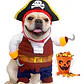 Disfraz Halloween Pirata Para Perro Gato Con Sombrero Y Capa Color Talla L - Miniatura 1