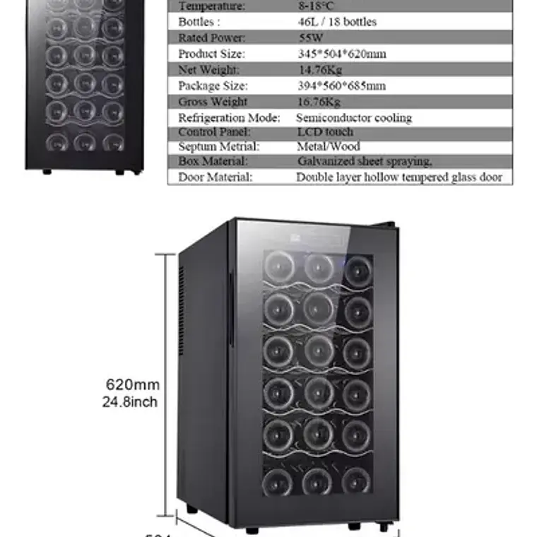 Cava Vino Termoeléctrica 18 Botellas Panel Pacard 8