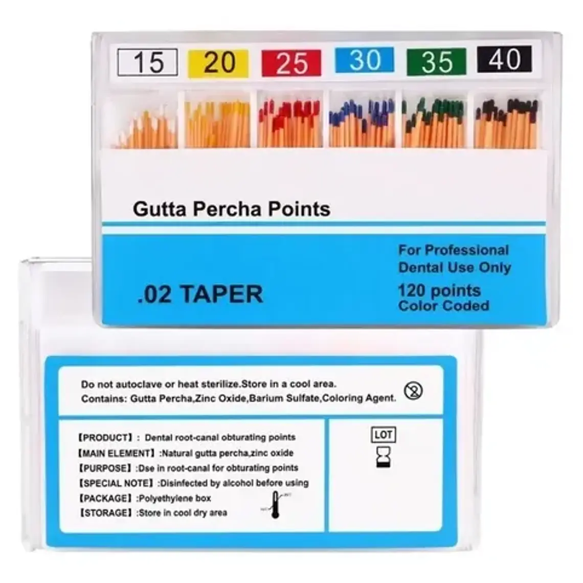 Conos De Gutapercha Para Endodoncia. 1 Cajita De 120u Stgo. 5