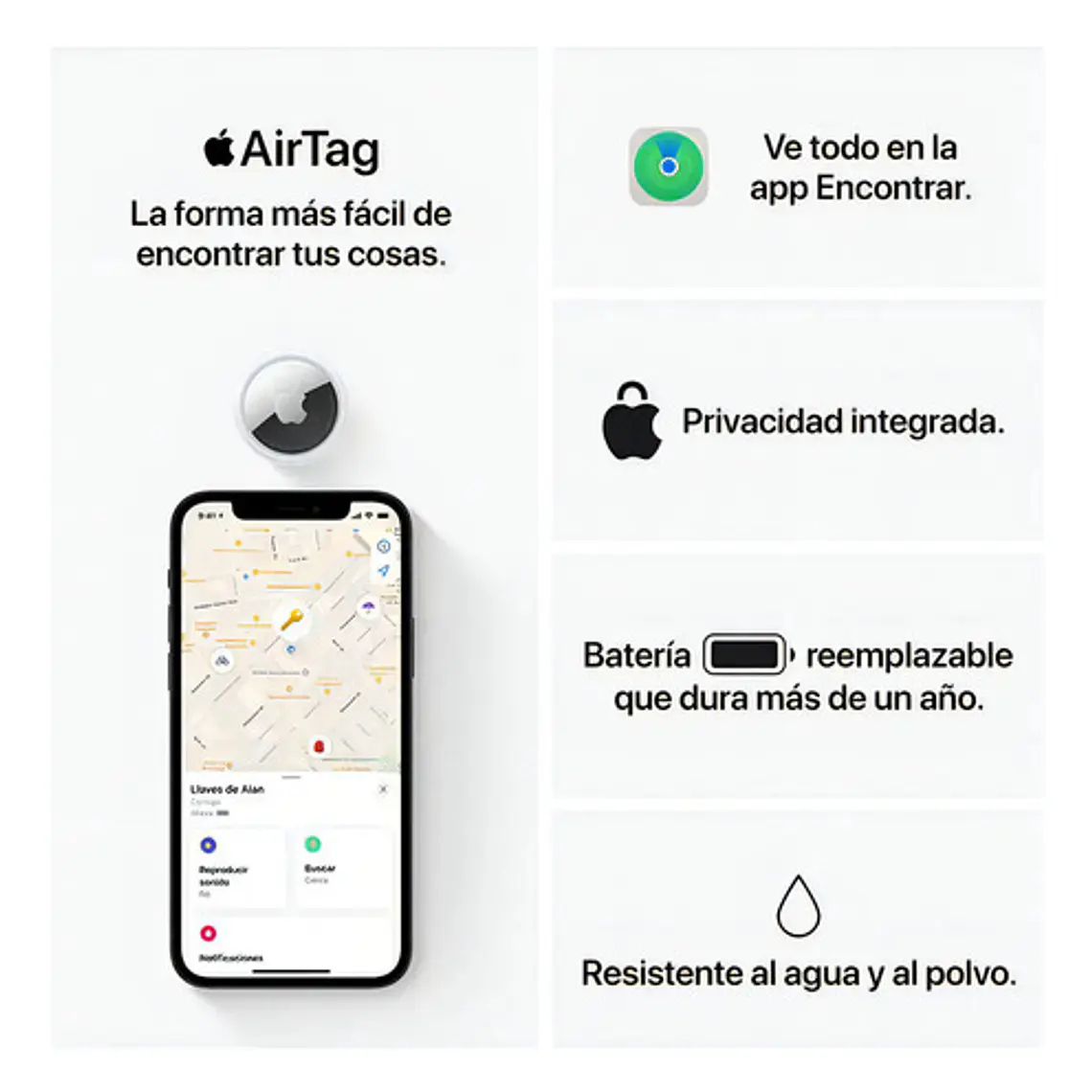 Airtag Apple 1u Color Blanco 4