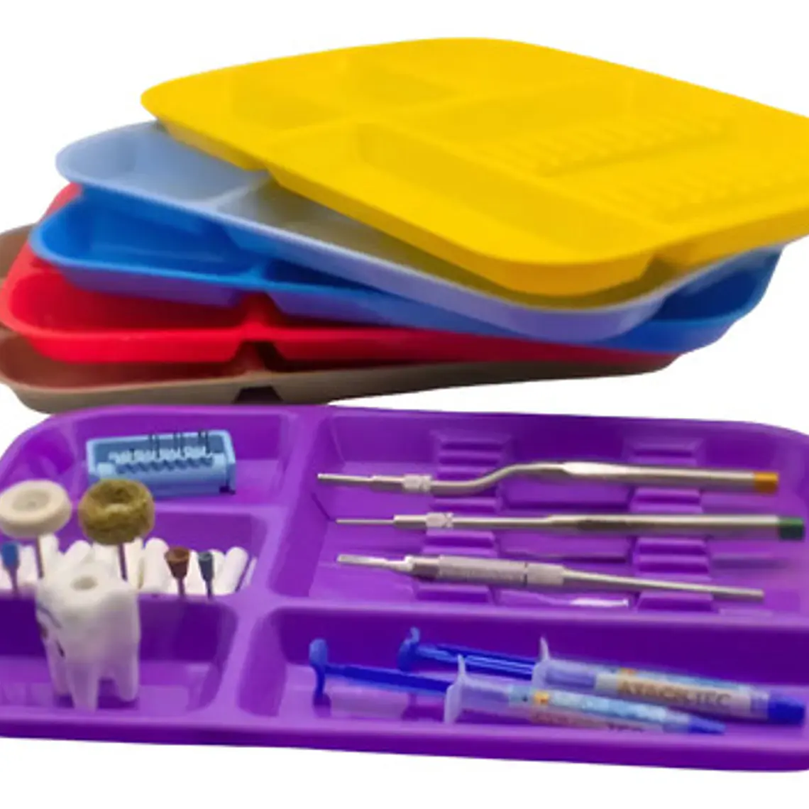 Bandeja Plástica Dental Secciones Calidad Colores 1 Unidad Color Verde 1
