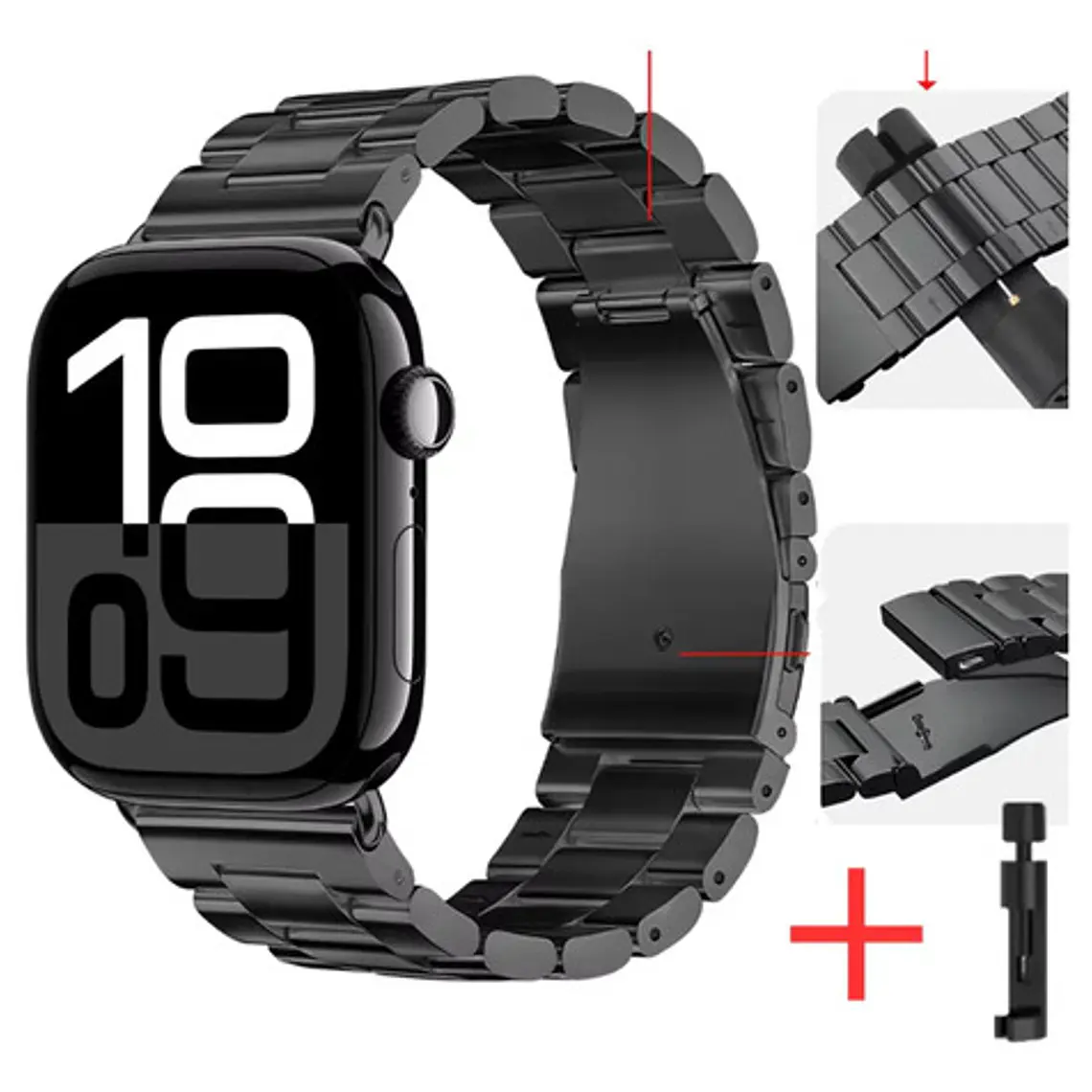 Pulsera Correa Para Apple Watch Acero Inoxidable 45mm Tool 2