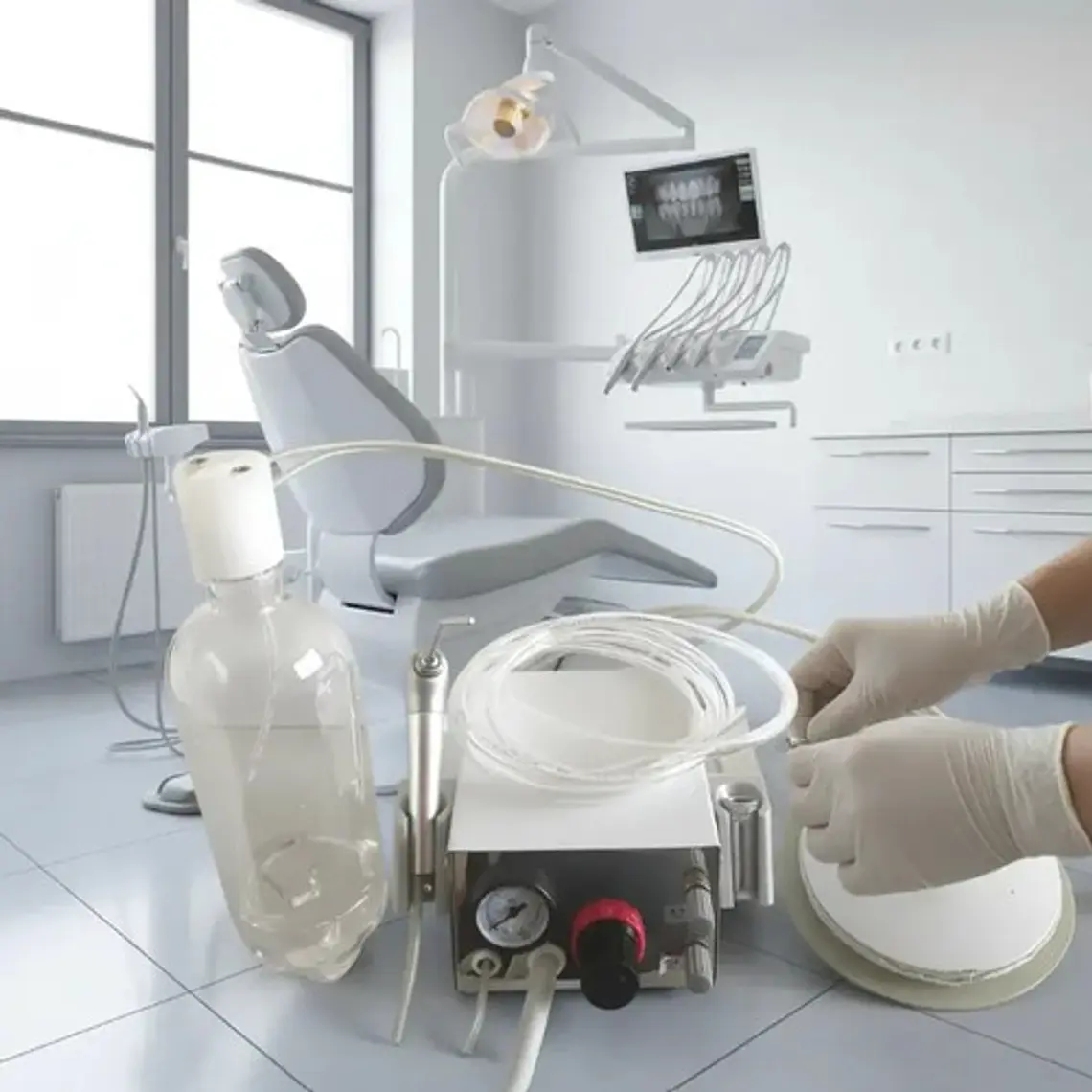 Unidad Dental Movil Bimodular Portatil Para Turbina Dental 3