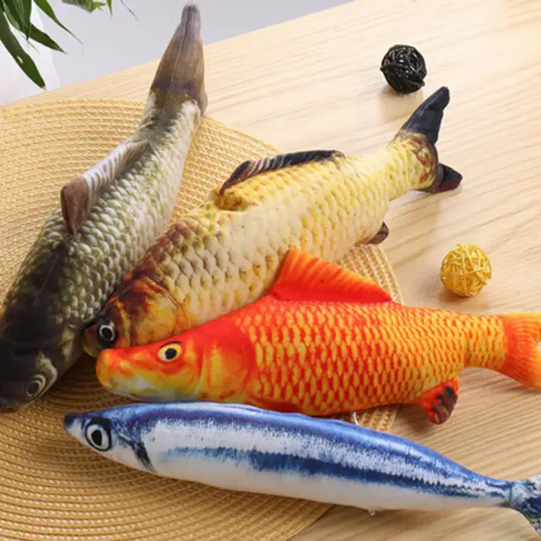 Juguete Pescado Almohada Para Gatos Set De 5 Peces 20cms 4