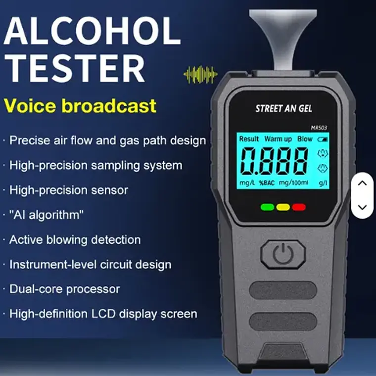 Alcoholímetro Alcotest Precisión Dual Core Lcd Voz El Mejor 8