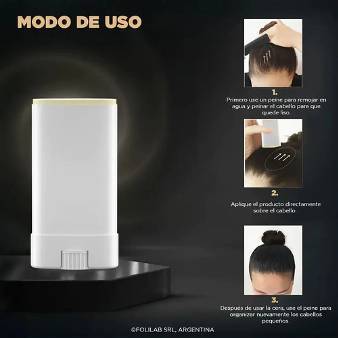 Hair Wax Stick Cera Capilar En Barra Control Frizz Peinado 2