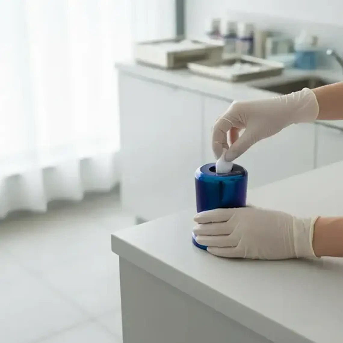 Algodonero Metalizado Único Azul Pacard Dispensador Inox 2