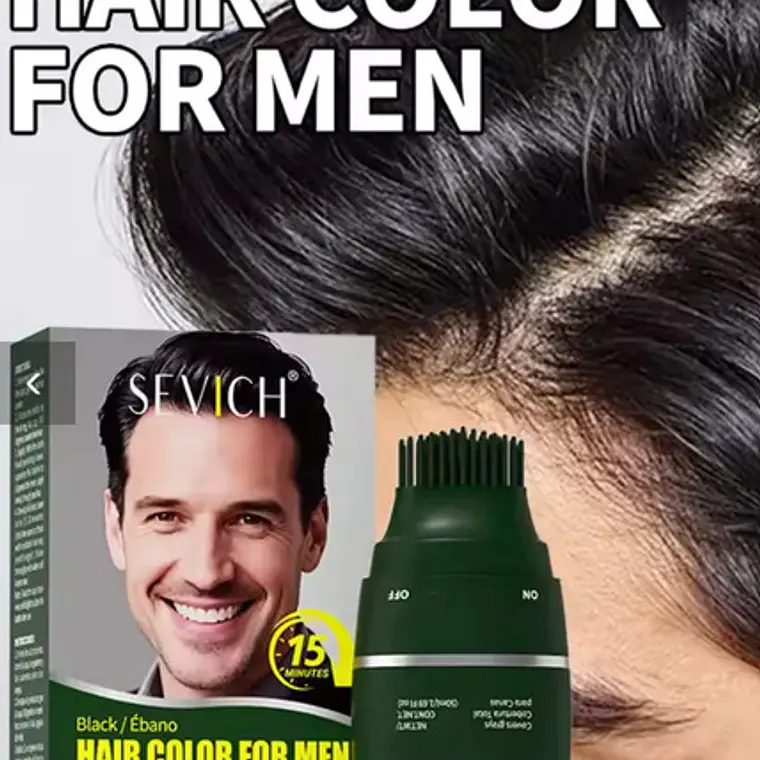 Tinte Hombres Sevich Cobertura Total Canas Natural Peine 50g 3
