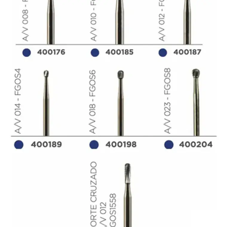 Set De 5 Fresas Carbide Para Cirugía Oral Dental Kerr 0.14 2