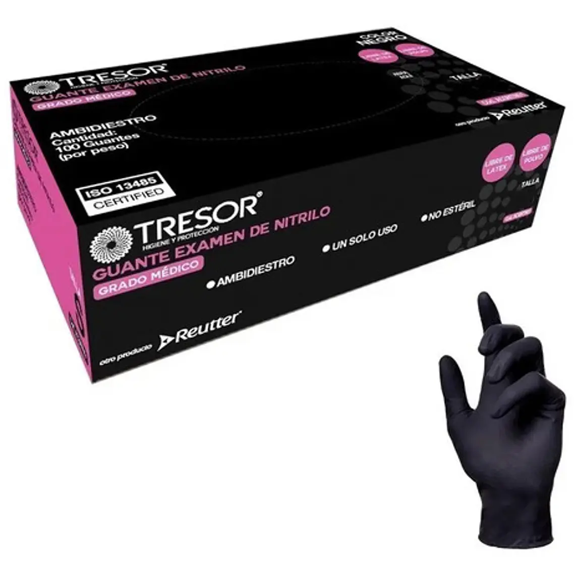 Guantes Descartables Tresor Examinación De Nitrilo 2