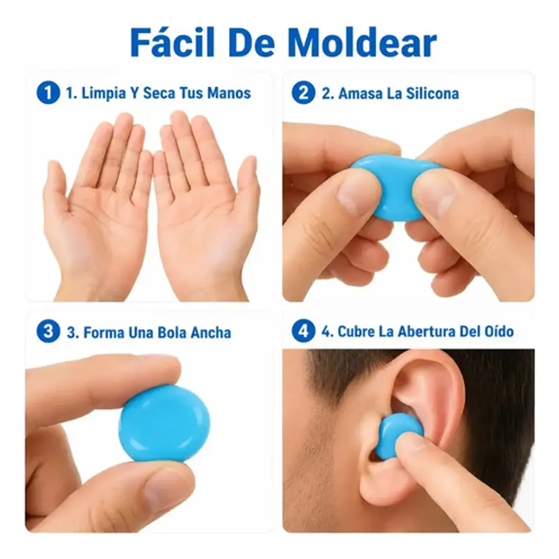 Tapones Para Oídos De Silicona Moldeable Pacard Colores 4