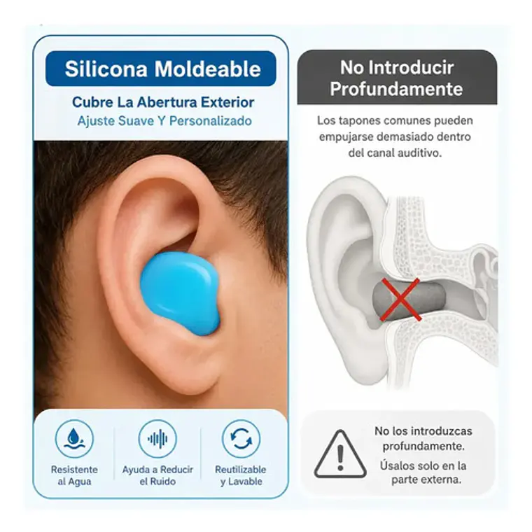 Tapones Para Oídos De Silicona Moldeable Pacard Colores 5