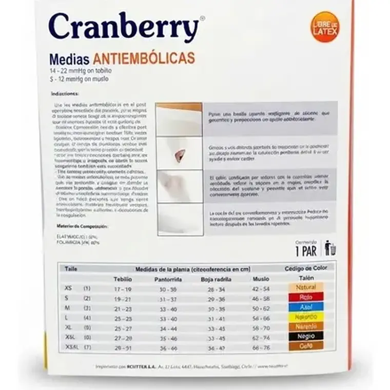 Medias Compresion Cranberry Trombosis Venosa (elegir Medida) 3