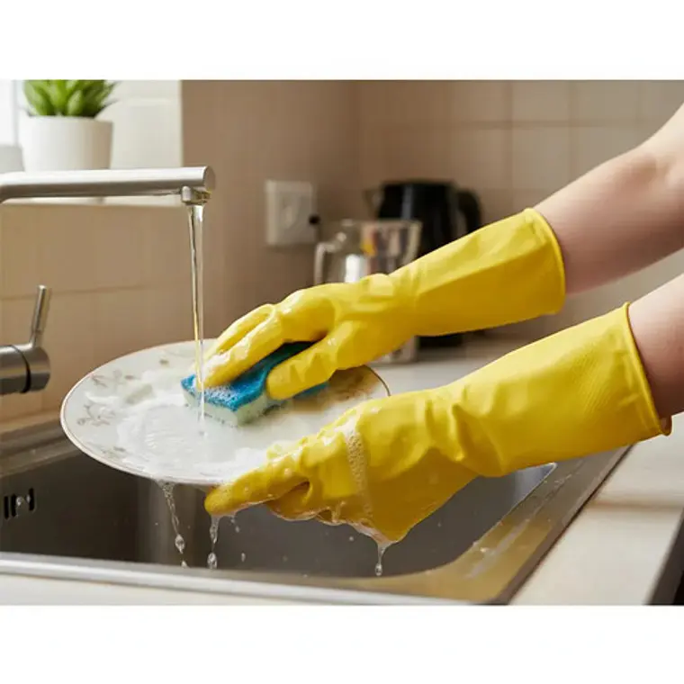 Guantes De Limpieza Domestico De Latex Tresor Talla L -1 Par 4