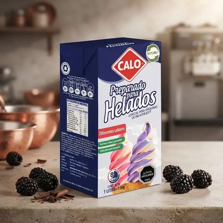 Preparado Para Helados Soft Calo 1l Sabor Mora Crema 3