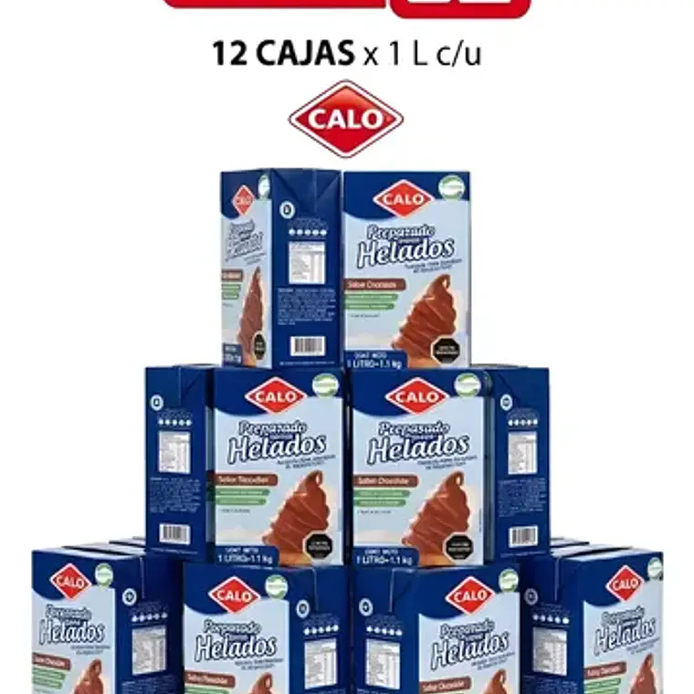 Mezcla Para Helados Soft Calo Base 1l Pack X12 Unidades 7