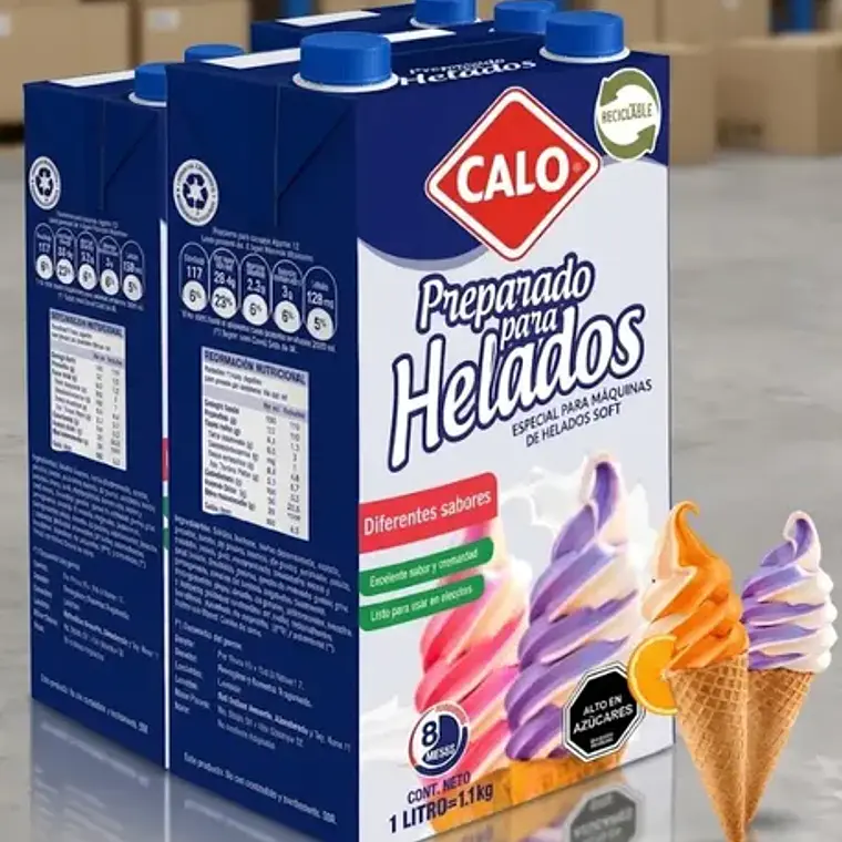 Mezcla Para Helados Soft Calo Naranja 1l Pack X12 Unidades 4
