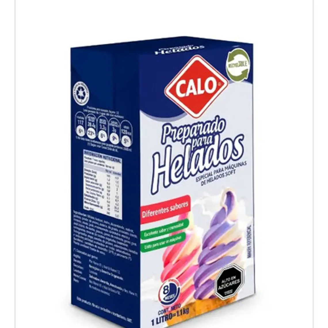 Mezcla Para Helados Soft Calo Naranja 1l Pack X12 Unidades 7