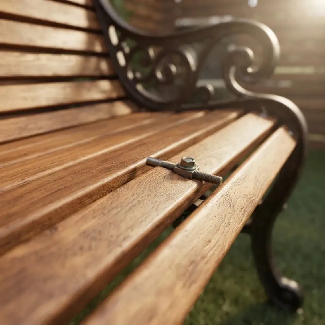 Escaño De Plaza 1.26cm Madera Y Acero Envío Gratis Iva Inc 9